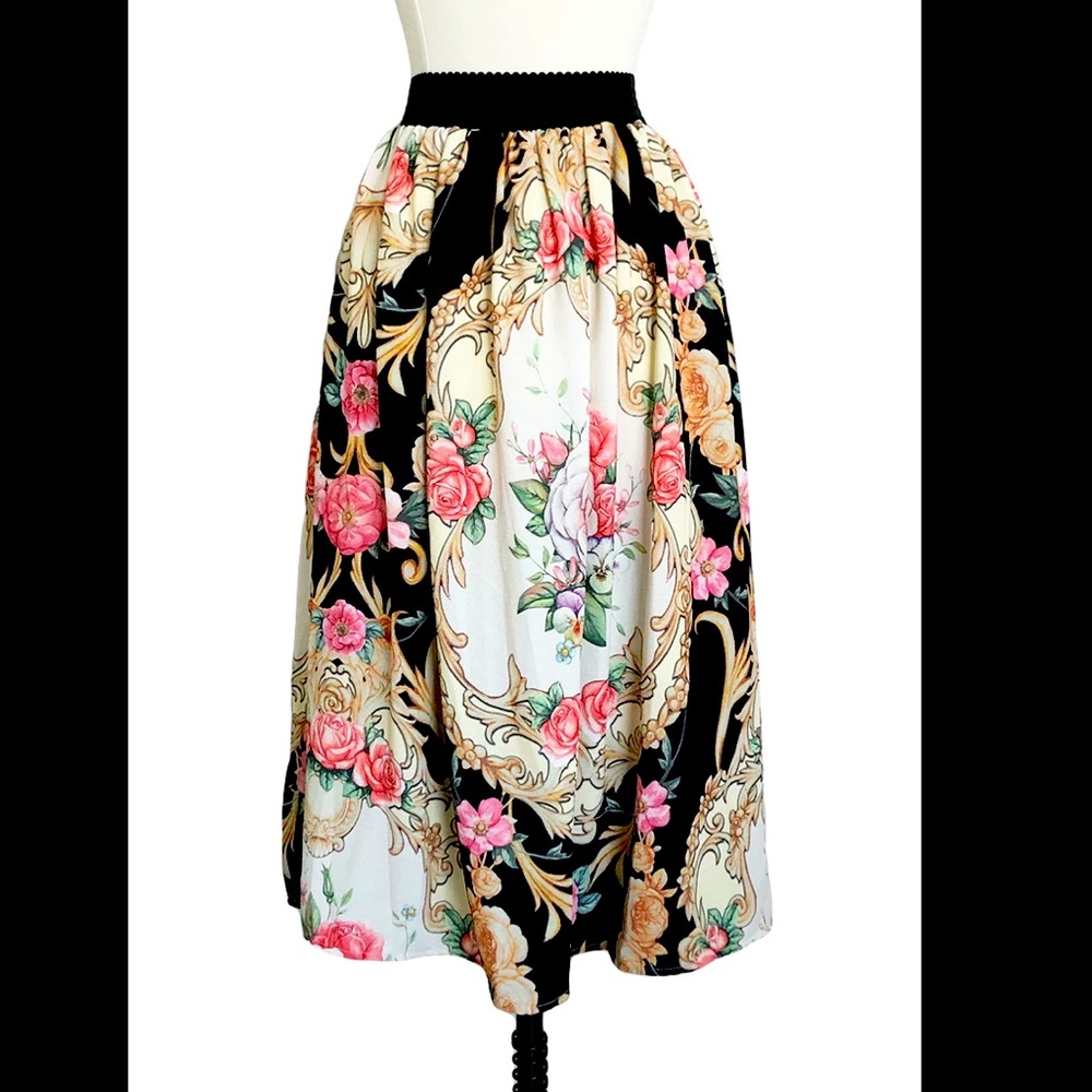 Aratta Floral Skirt | elastic waistband | L